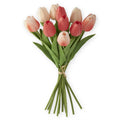 Real Touch Mini Coral and Peach Tulip Bundle- 13"