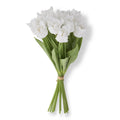 White Real Touch Parrot Tulip Bundle (12 Stems)- 13"
