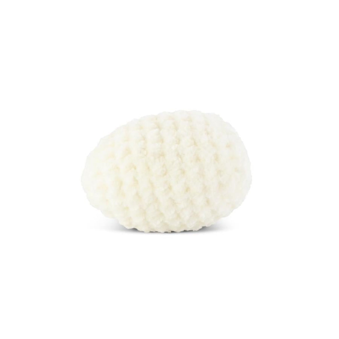 White Crochet Easter Egg- 2.5"