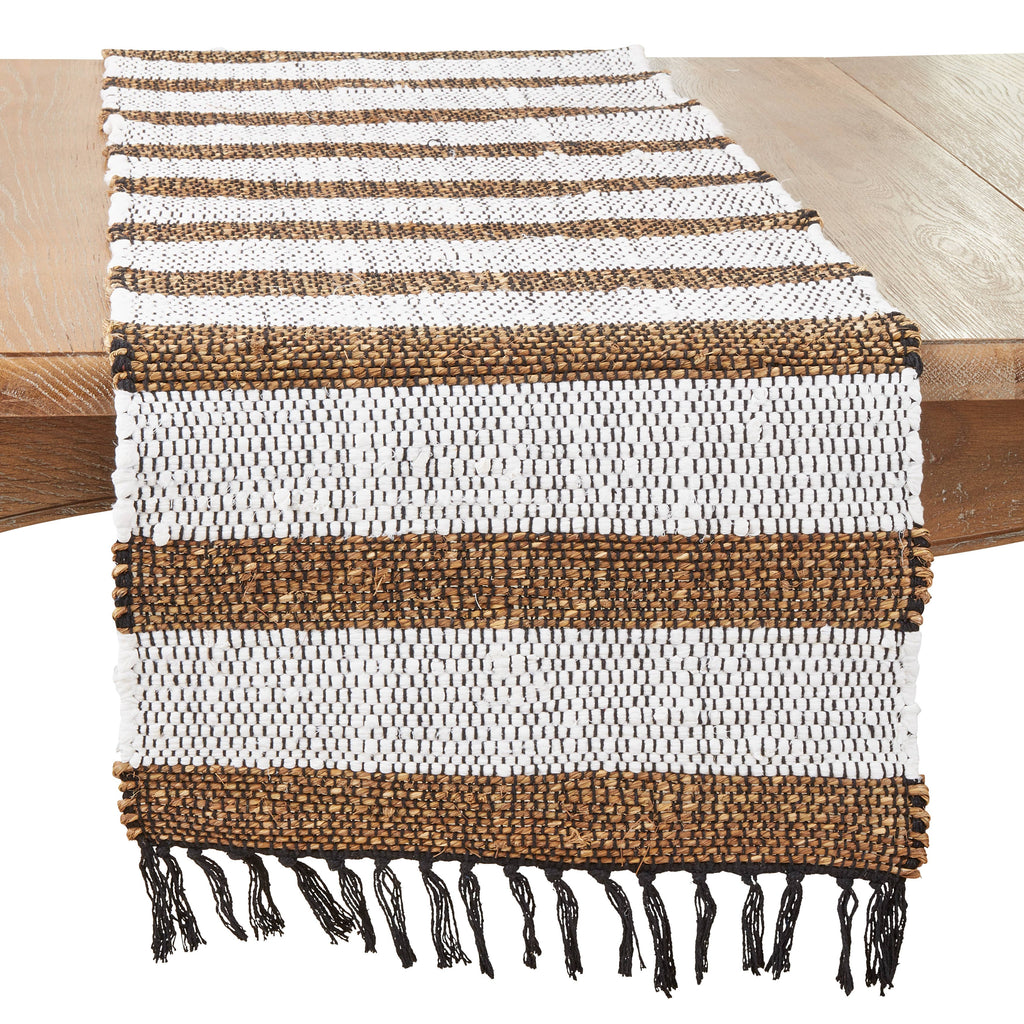 Organic Elegance Striped Chindi Table Runner