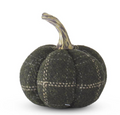 Green & Tan Plaid Fabric Pumpkin