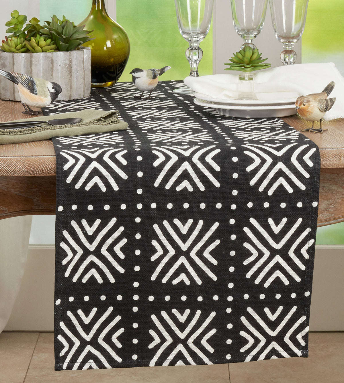 Mudcloth Runner - Geometric Pattern