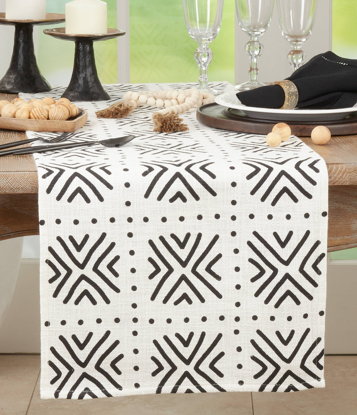 Mudcloth Runner - Geometric Pattern