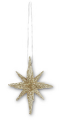 Champagne Glitter Star Ornament- Small