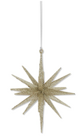 Champagne Glitter Star Ornament- Medium