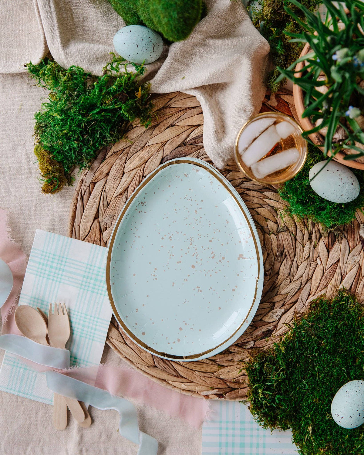 Robin's Egg Shaped Paper Plates