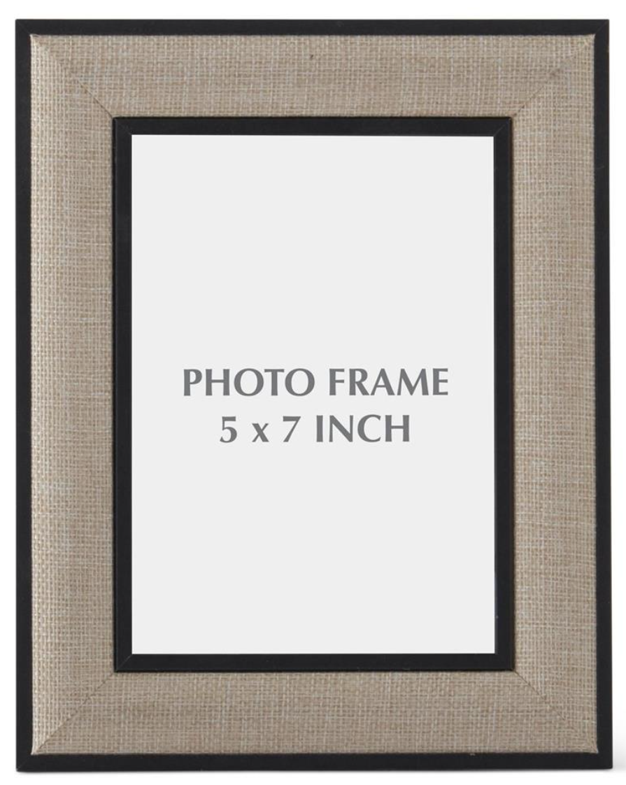 Black Wood and Linen Photo Frame- 5 X 7