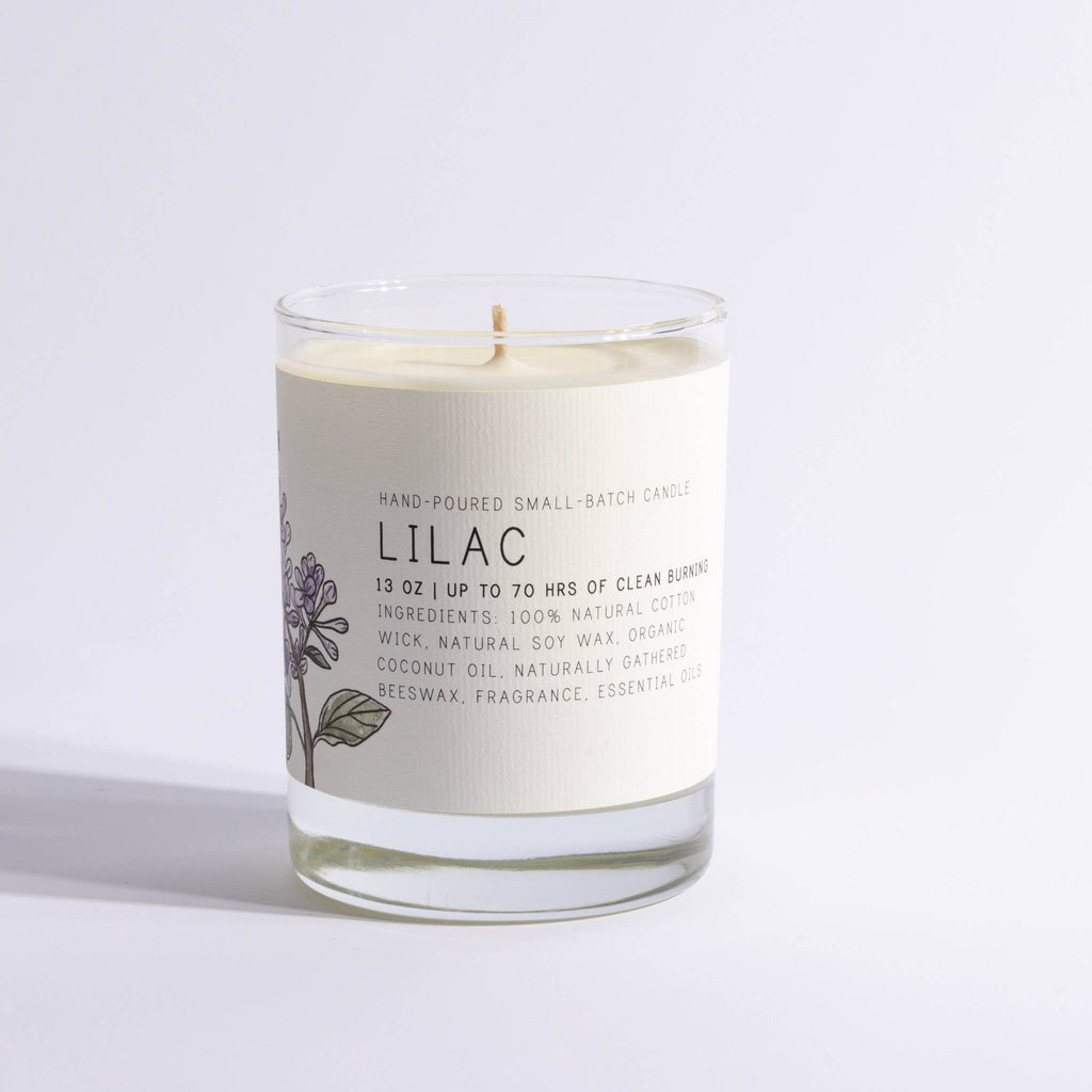 Large Glass Candle- Lilac