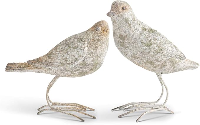 Assorted Patina Finished Resin Birds W/Metal Feet