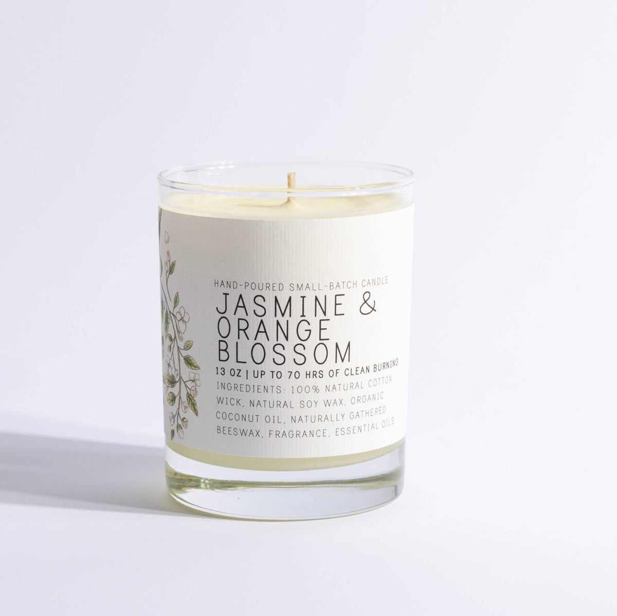 Large Glass Candle- Jasmine and Orange Blossom
