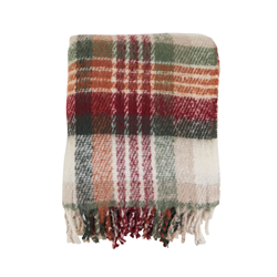Faux Mohair Plaid Throw