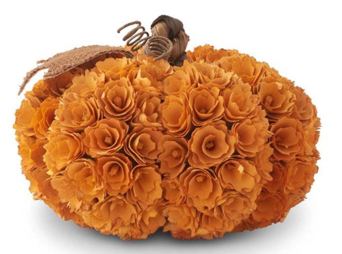 Orange Shaved Wood Pumpkin