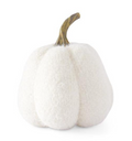 Fuzzy White Knit Pumpkin w/Resin Stem