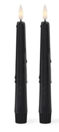 Black LED Drip Taper Candles- Per 2