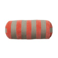 Cotton Velvet & Jute Bolster Pillow w/ Stripes