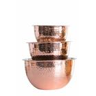 Hammered Stainless Steel Bowls in Copper Finish- Set of 3