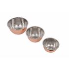 Hammered Stainless Steel Bowls in Copper Finish- Set of 3