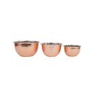 Hammered Stainless Steel Bowls in Copper Finish- Set of 3
