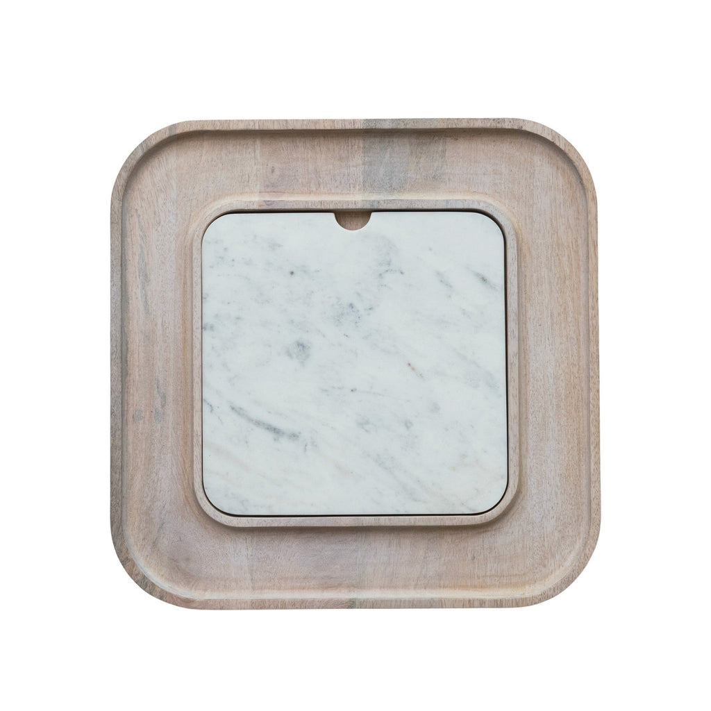 Mango Wood Serving Board w/ Removable Cheese/Cutting Board