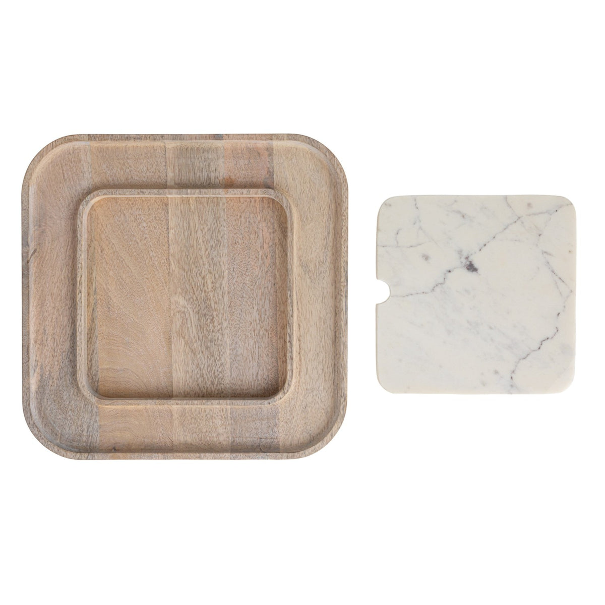 Mango Wood Serving Board w/ Removable Cheese/Cutting Board