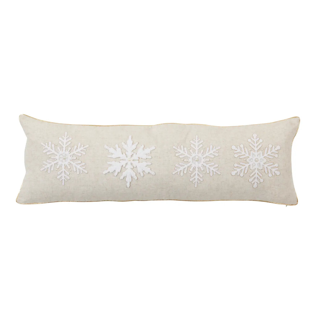 Embroidered Snowflake Throw Pillow