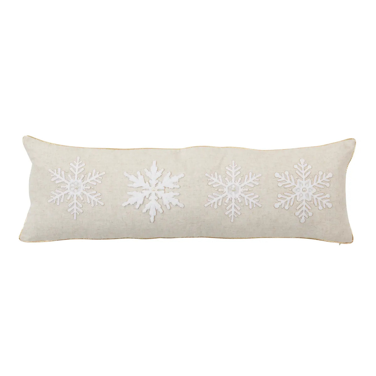 Embroidered Snowflake Throw Pillow