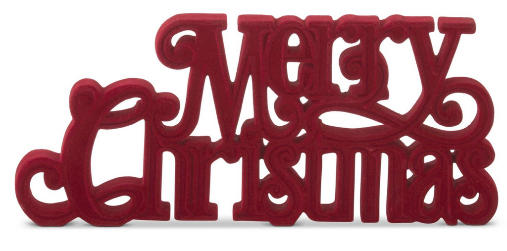 Velvet Resin Merry Christmas Cutout Tabletop