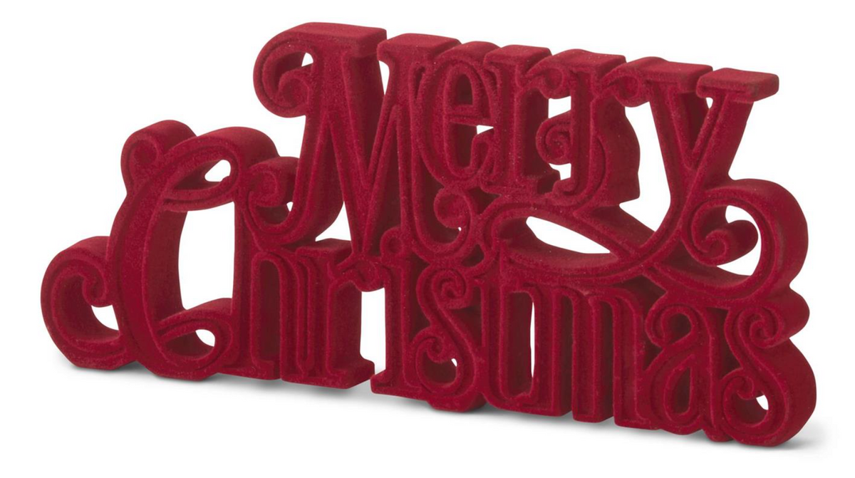 Velvet Resin Merry Christmas Cutout Tabletop