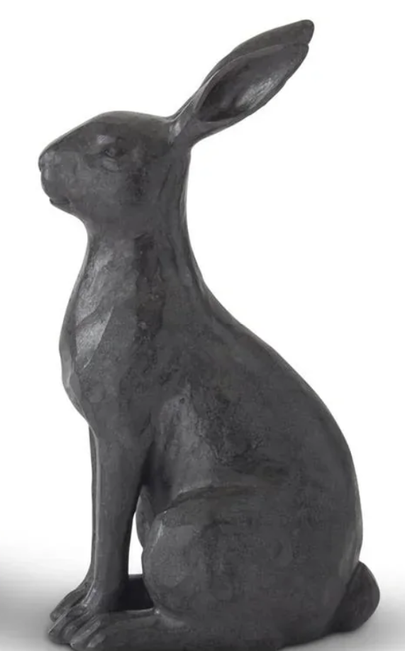 Black Resin Faux Cast Iron Rabbit- Medium