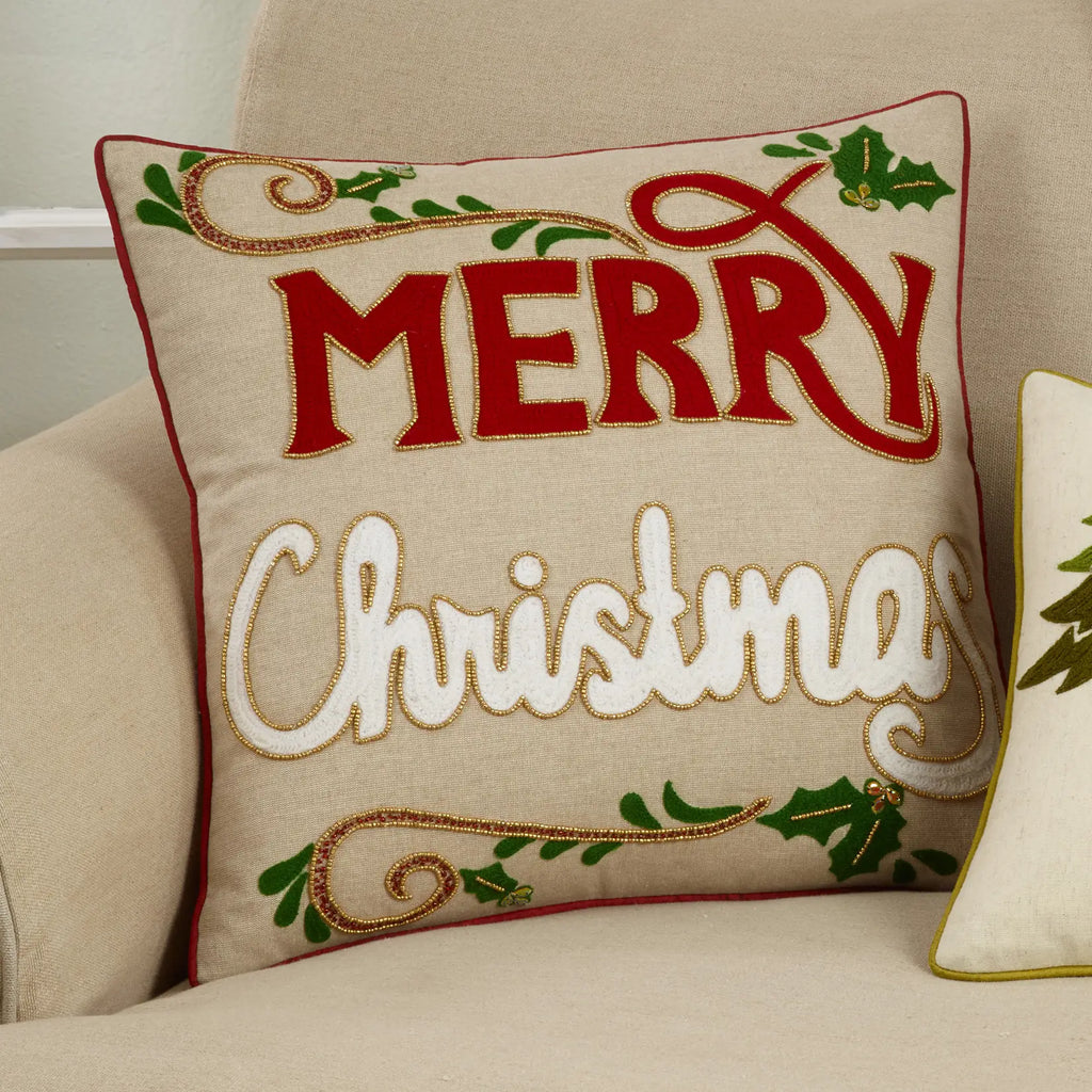 Merry Christmas Design Throw Pillow
