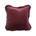 Square Cotton Velvet Pillow with Ruffle