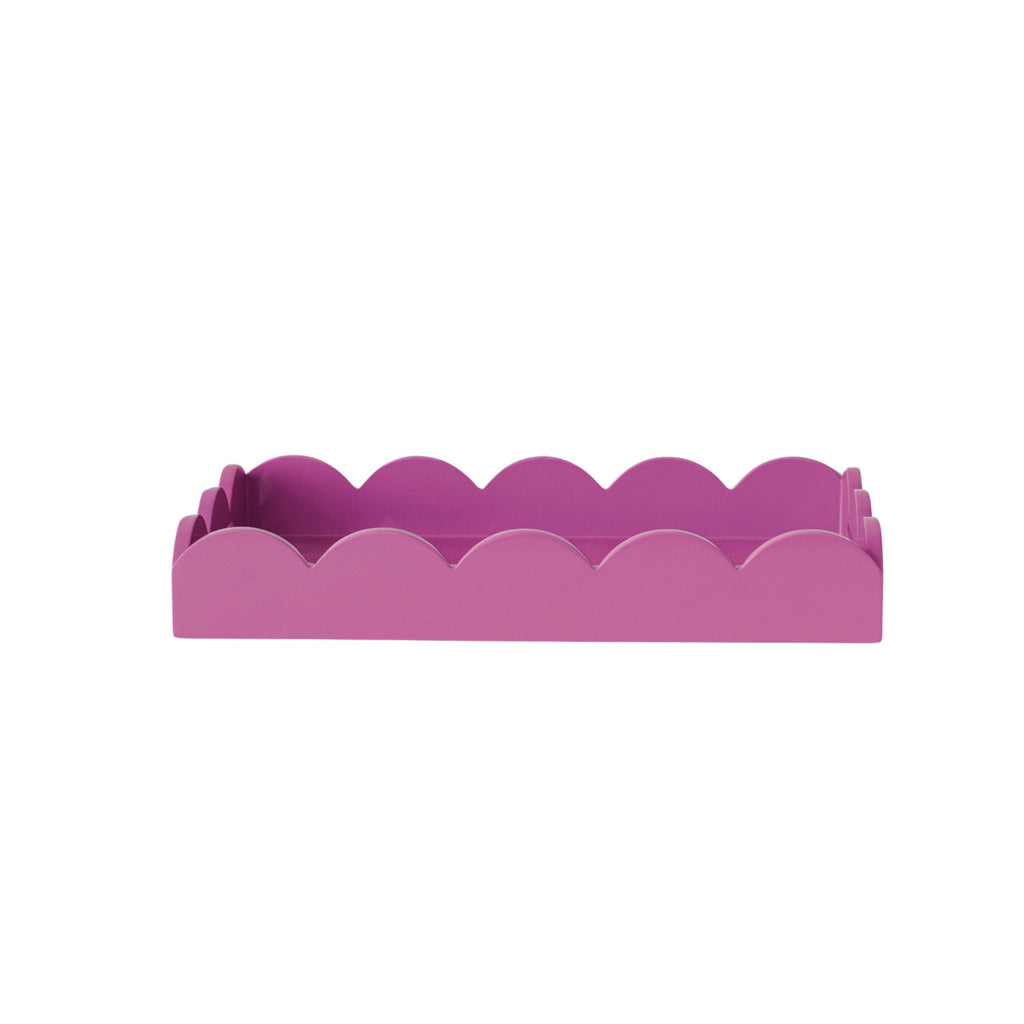 MDF Lacquered Scalloped Tray w/ Handles