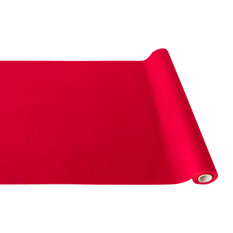 Red Flocked Table Runner
