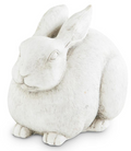 White Resin Sitting & Looking Rabbit