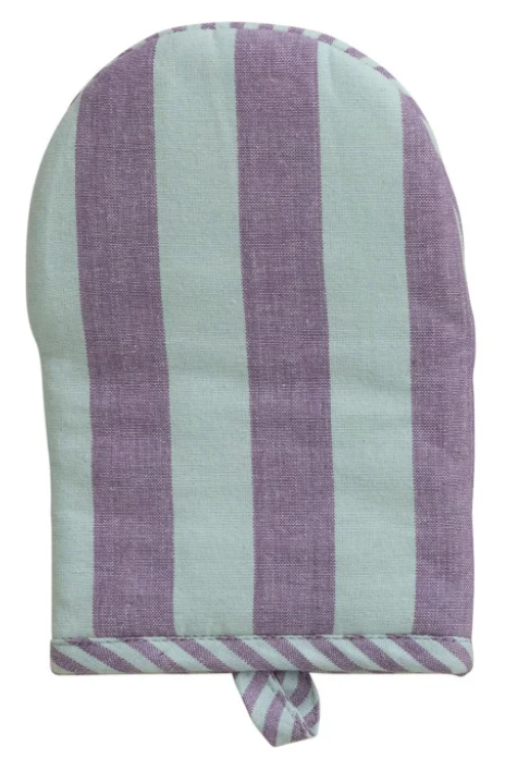Woven Cotton Striped Oven Mitt