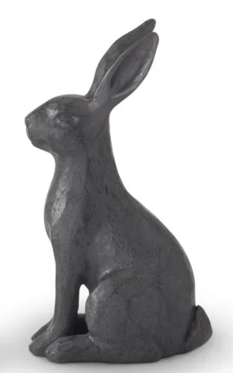 Black Resin Faux Cast Iron Rabbit- Small