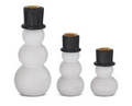 Snowman Taper Candleholders- Set of 3
