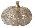 Handmade Cotton Velvet, Sequin/Bouclé & Aluminum Pumpkin- Medium