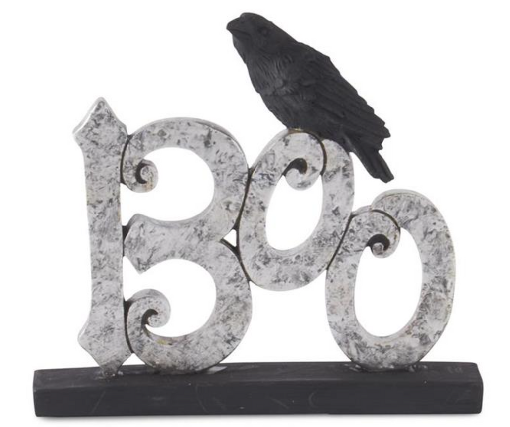 Assorted Silver Resin Cutouts w/Black Crow