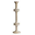 Bleached Carved Mango Wood Taper Holder