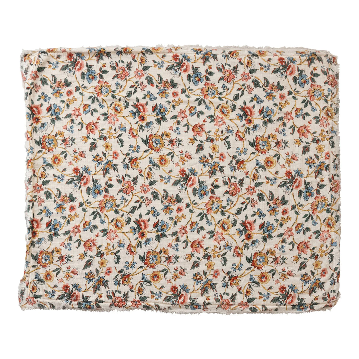Woven Cotton Printed Throw w/ Sherpa Back
