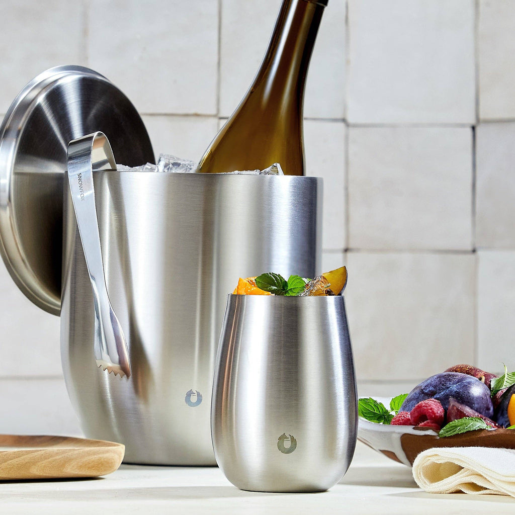 Stainless Steel Ice bucket with Lid and Scoop- Steel