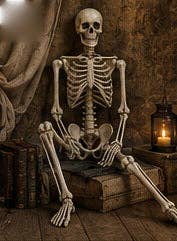 Brass-Color Life-Size Posable Skeleton