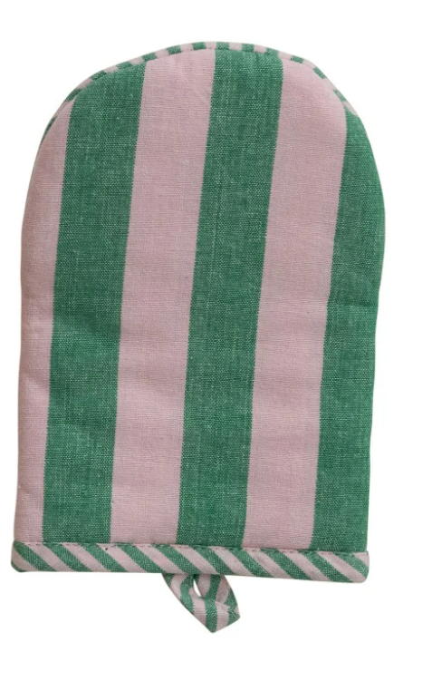 Woven Cotton Striped Oven Mitt