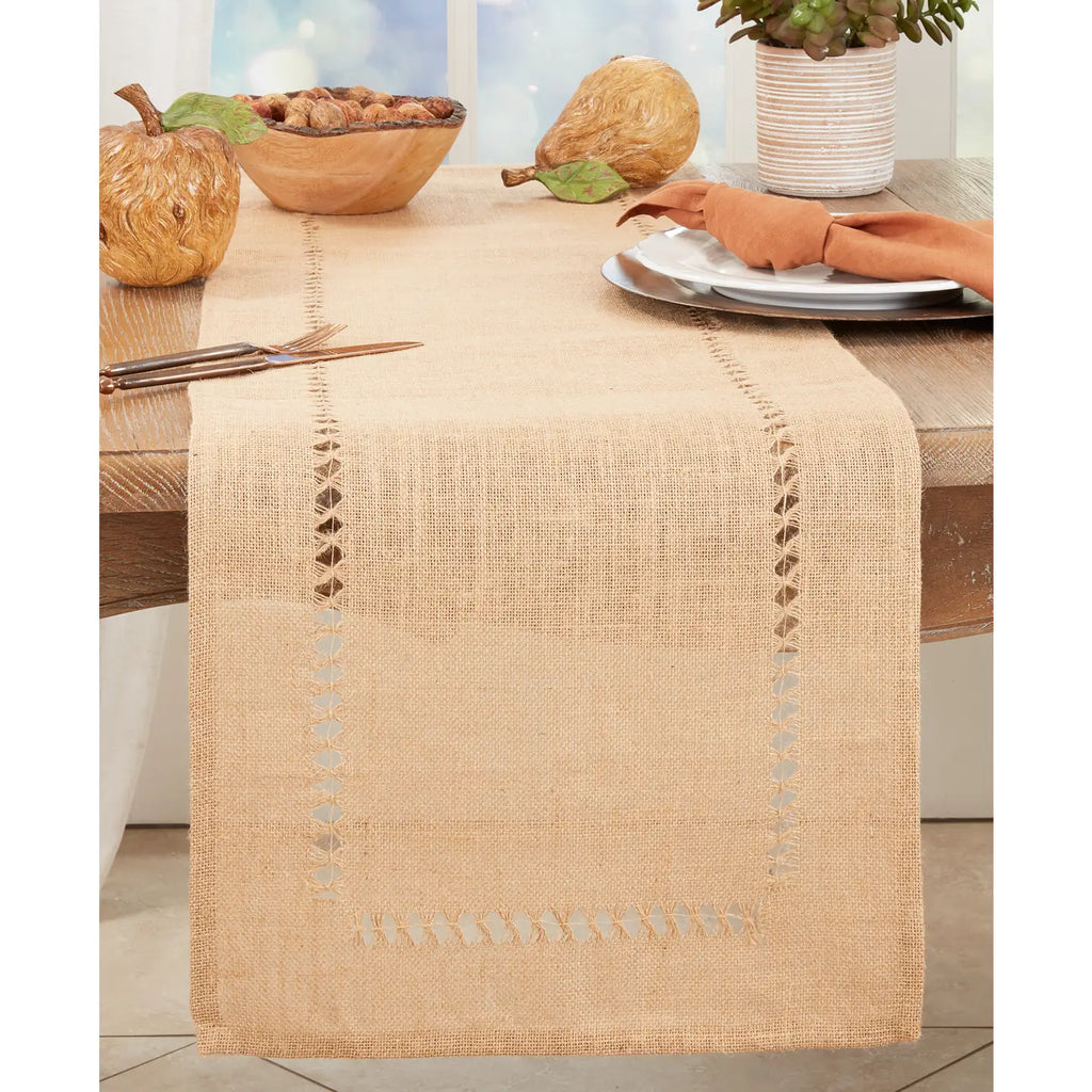Jute Hemstitch Table Runner