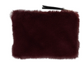 Faux Fur Fabric Zip Pouch with Interior