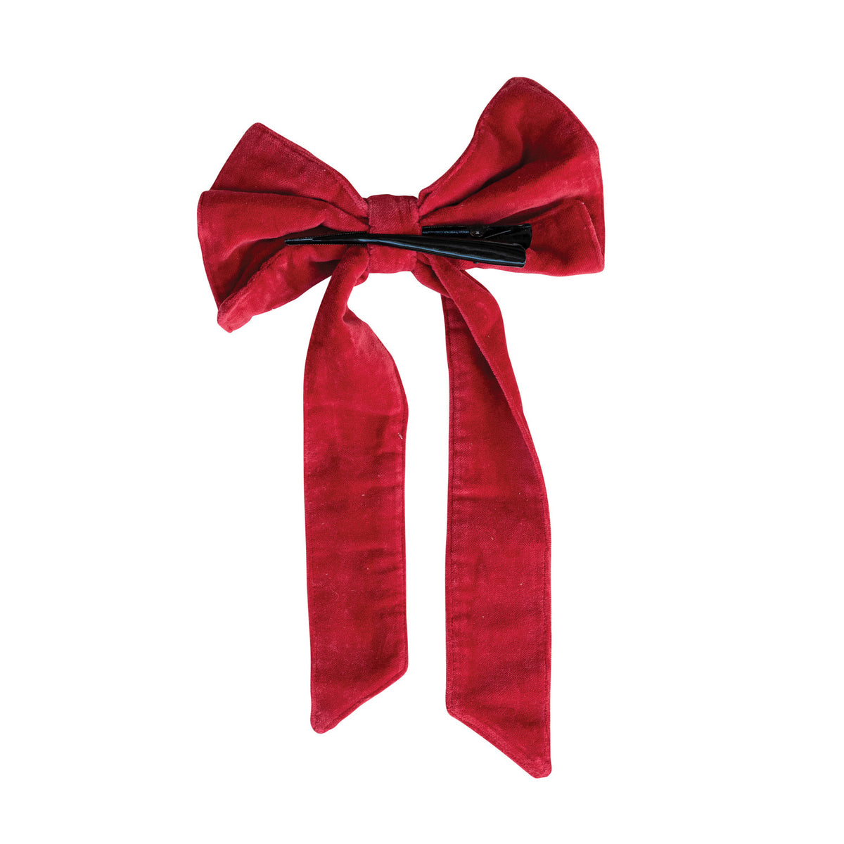 Cotton Velvet Clip-on Bow