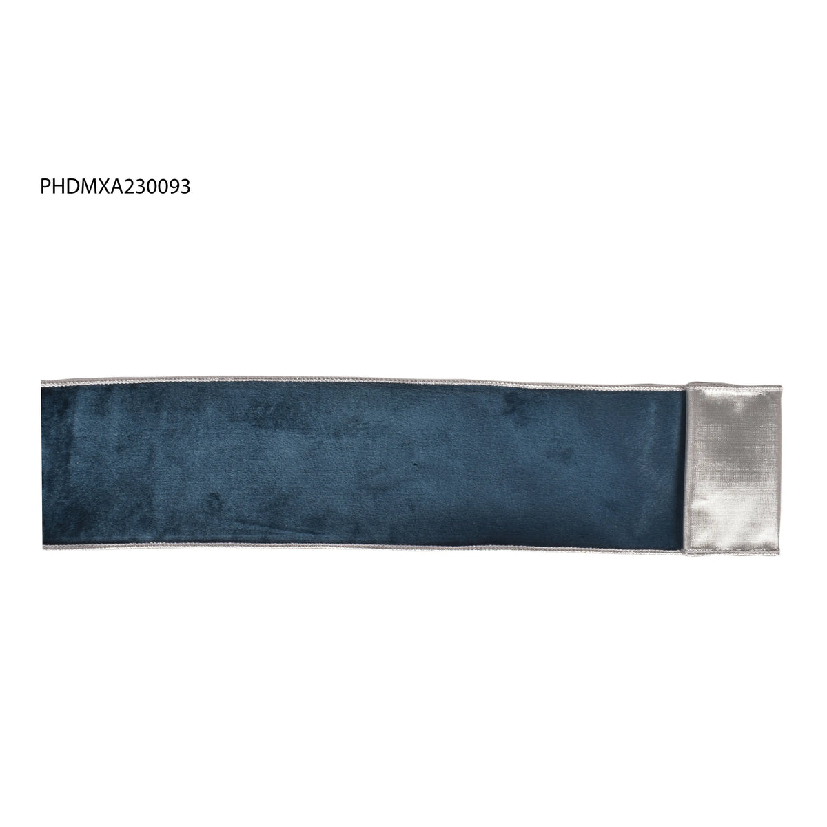 French Blue Velvet With Silver Edge & Reverse Ribbon-