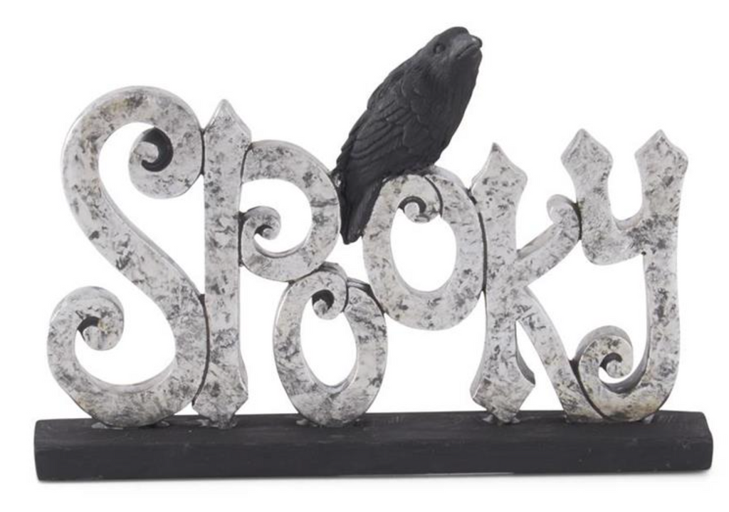 Assorted Silver Resin Cutouts w/Black Crow