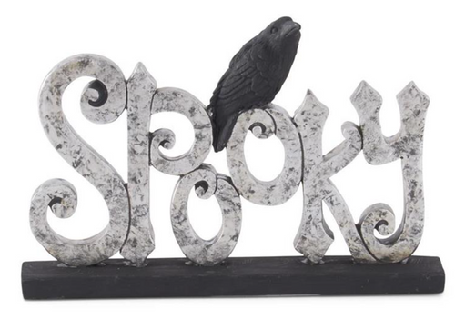 Assorted Silver Resin Cutouts w/Black Crow